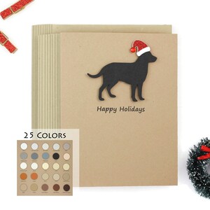 Labrador Retriever Grußkarte 10er Pack funkelnde Weihnachtsmütze Lab Anpassen Farbe Sätze Weihnachten Hund Urlaub Notecard Haustierliebhaber handgefertigt