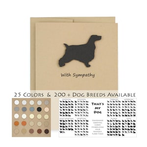 de sympathie pour chien | Plus de 200 races de chiens au choix | 25 couleurs de chien disponibles | Choisissez l'expression intérieure | Carte de voeux faite main kraft brun