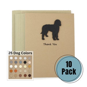 Cartes de remerciement colorées personnalisées Doodle, lot de 10 | de voeux pour chien Labradoodle fait main | Choisissez Intérieur | Goldendoodle Bernedoodle