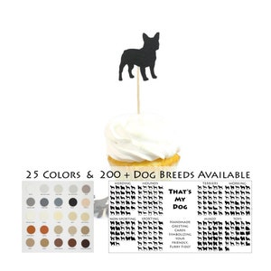 Dog Cupcake Toppers Set of 12 | 200+ Dog Breeds to Choose from | 25 Dog Colors Available | Handmade Cake Topper Birthday Party Decorations