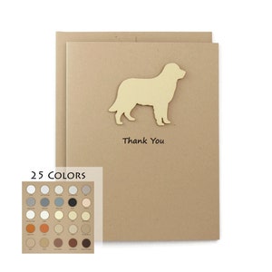 de remerciements pour le golden retriever | Carte de voeux faite main pour chien | Personnaliser la couleur de l'expression intérieure | Carte pour animaux de compagnie, enveloppe kraft brune