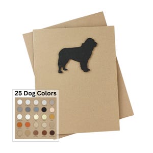 Lege kaart Newfoundland | Handgemaakte hondenwenskaart | 25 hondenkleuren beschikbaar | Blanco binnenkant | Newfie Notitiekaart Pet Silhouette Dimensional