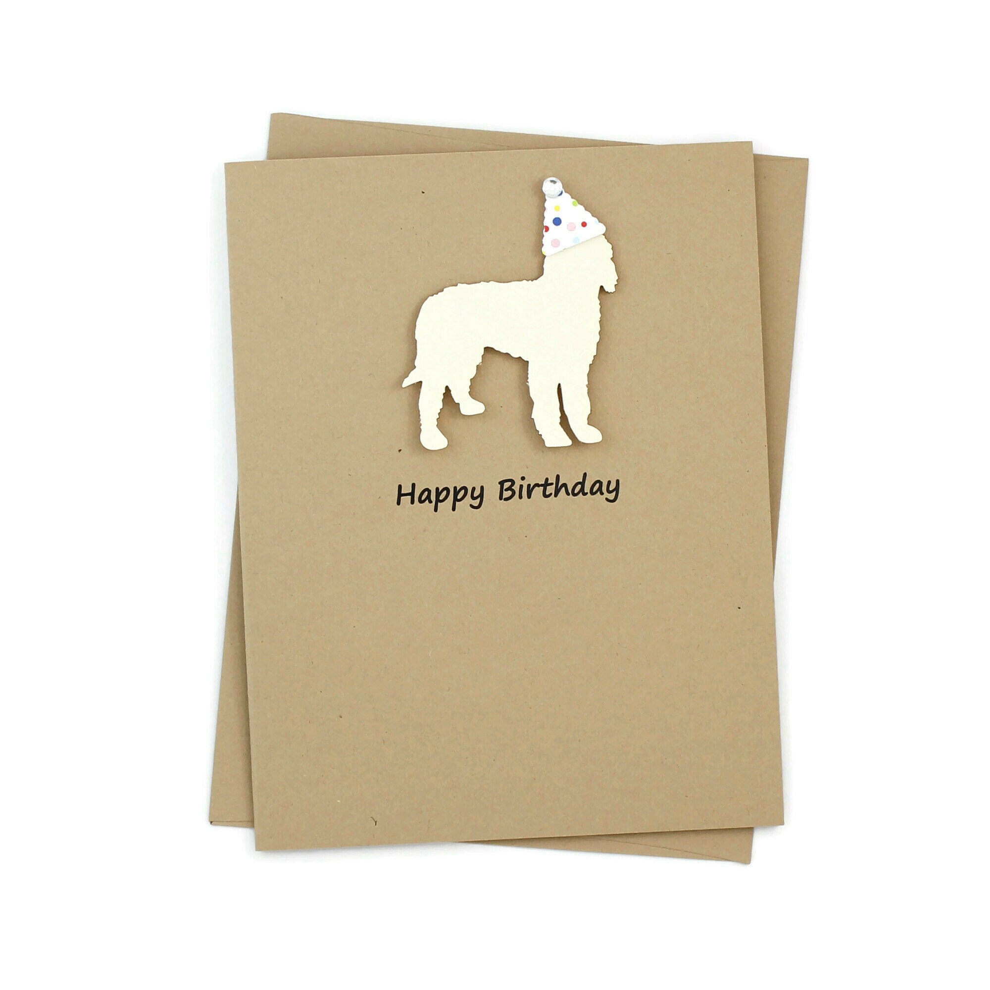Handmade Doodle Birthday Card: Party Hat, Kraft Brown Notecard - Etsy