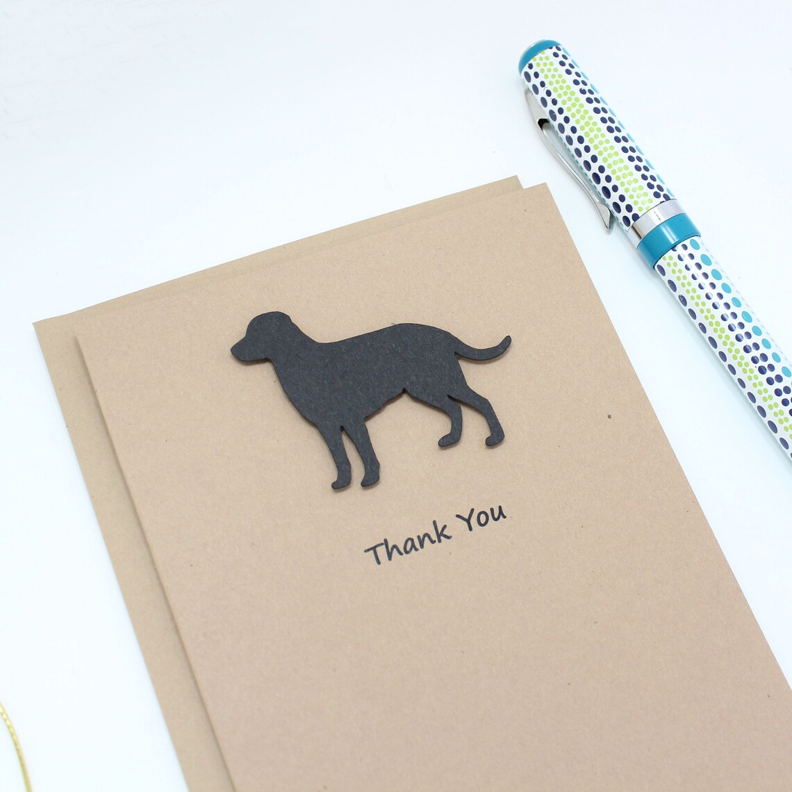 Labrador Retriever Dog Thank You Card Black Lab Dog Greeting Etsy