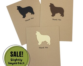 Australian Shepherd Thank You Greeting Card | Handmade Dog Notecard | Aussie Card and Envelope | Black Chocolate Brown Yellow #33