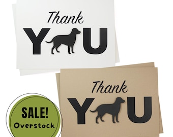 Labrador Thank You Card: Handmade Dog Silhouette Greeting Notecard