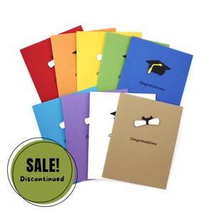 Tarjeta de graduación individual / Tarjetas de notas para birrete o diploma hechas a mano / 9 colores a elegir / Descontinuado
