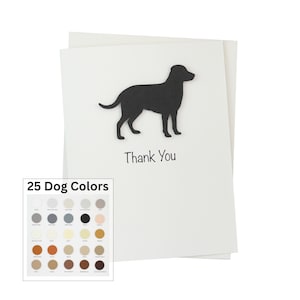 Obrigado de labrador retriever você cartão único de <br> Entrega Rápida? Cartões feitos à mão do laboratório | 25 cores de cães disponíveis | Escolha o Notecard da frase interna