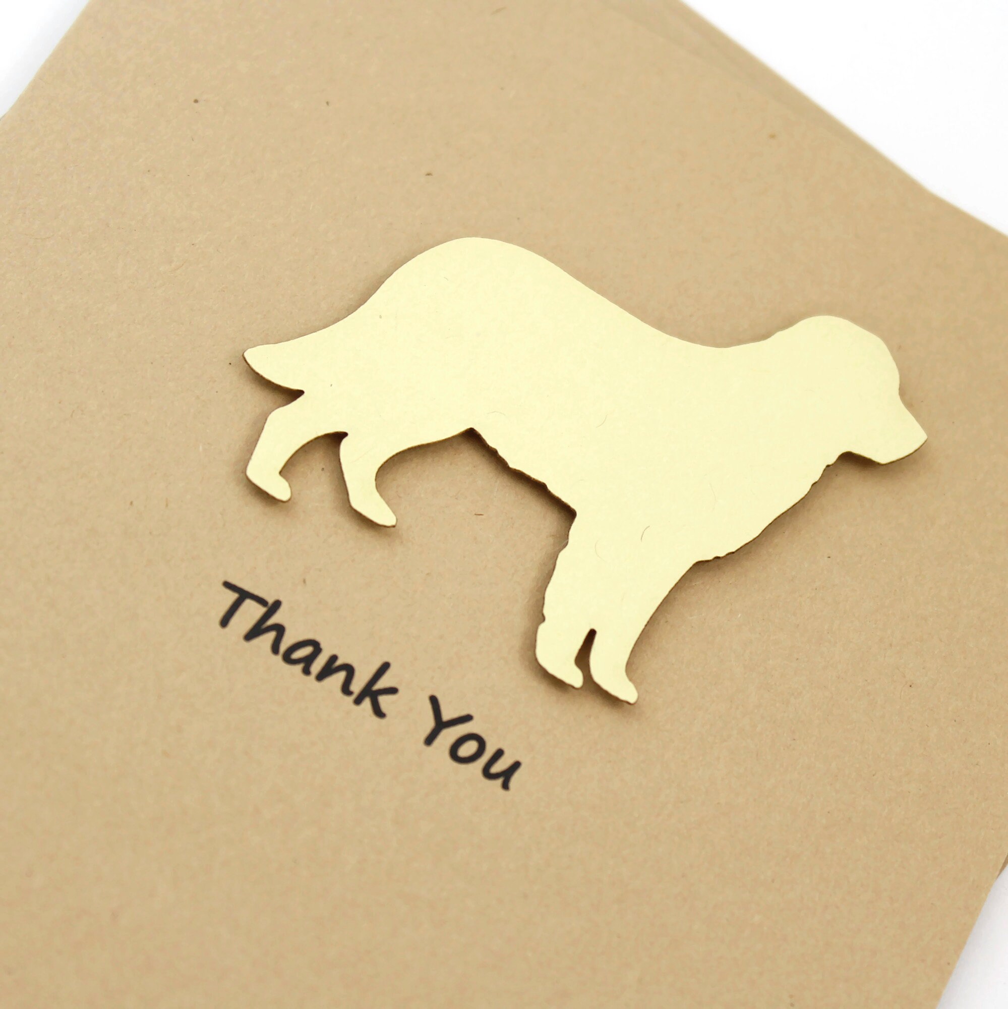 ゴールデンレトリバーのサンキューカード：クラフトブラウン、犬の