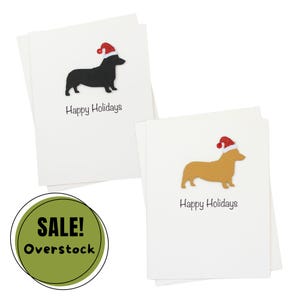 Pembroke Corgis Weihnachtskarten 10er Pack Weiße Basis | Handgemachte Hunde Postkarten Set | Funkelnde Weihnachtsmütze Gruß Boxed Set
