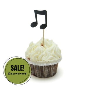 Muzieknoot Cupcake Topper Set van 12 Verjaardagsfeestje Taarttopper Muziekfeest Muziekdecoratie Muziekthema Feest Muzieknoten Muziek Verjaardag