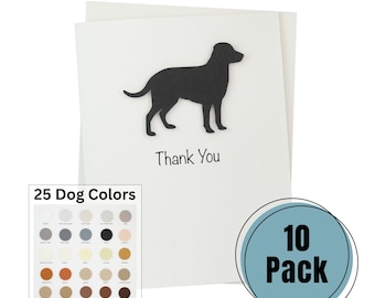 Handmade Labrador Thank You Cards: 25 Dog Colors, 10 Pack of Cards