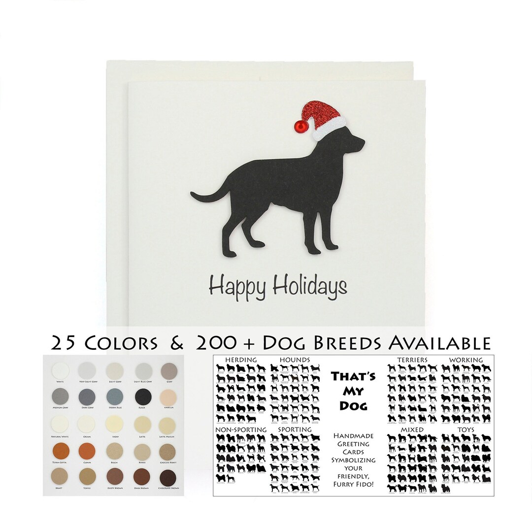 Dog Christmas Cards 10 Pack With Envelopes 200 Dog Breeds to Choose