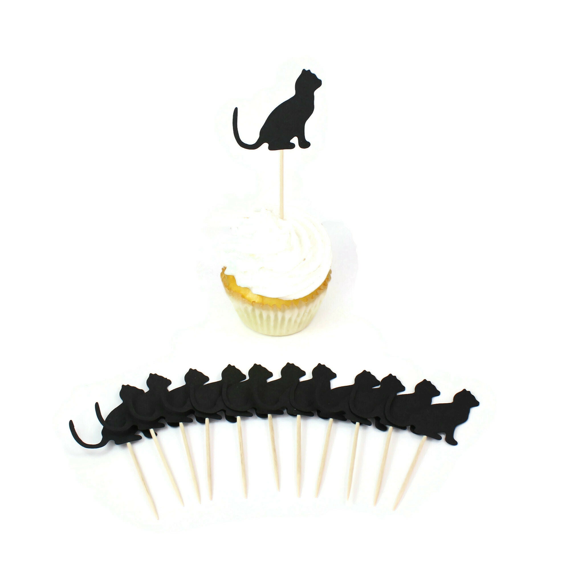 Cat Cupcake Toppers Pack of 12 25 Cat Colors Available Etsy