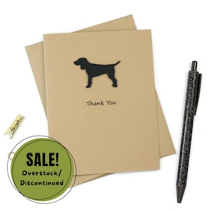 Standaard zwarte bedankkaarten voor honden, pak van 10 | Handgemaakte zwarte generieke hondenwenskaarten | Kraft bruin | Beperkte hoeveelheid