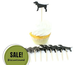 Handmade Dog Cupcake Toppers: Black Silhouette Party Decor (Set of 12)