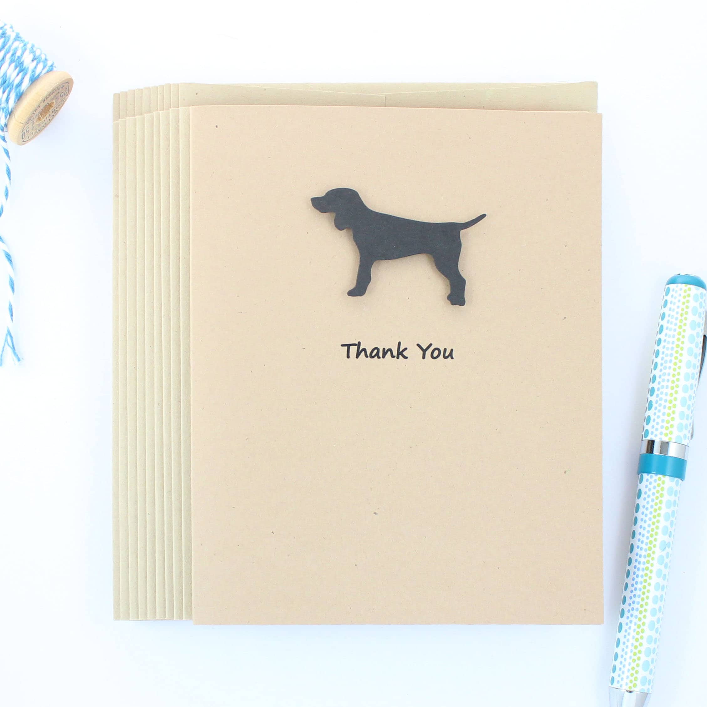 Dog Thank You Card Single or 10 Pack Custom Inside Dog Thank Etsy