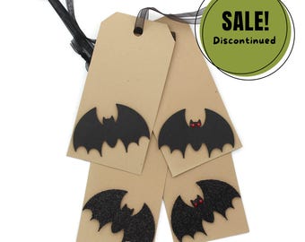 Handmade Bat Halloween Gift Tags | Kraft Paper, Sheer Ribbon, Set of 6