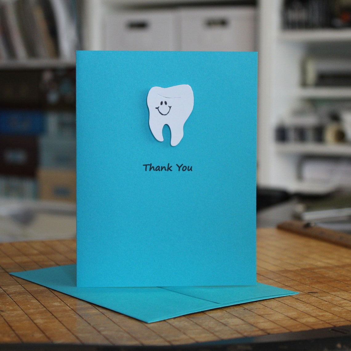 Tooth Single Card / Thank You Card Teeth / Dentistry Greeting Etsy