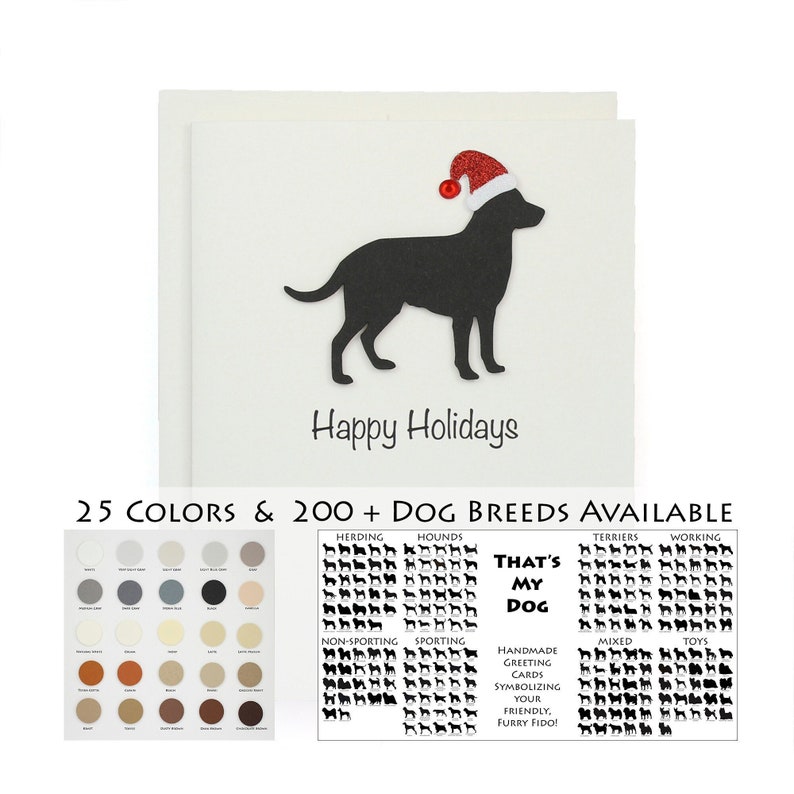 Dog Christmas Cards Santa Hat, 200+ Breeds, 10 Pack Etsy — free download