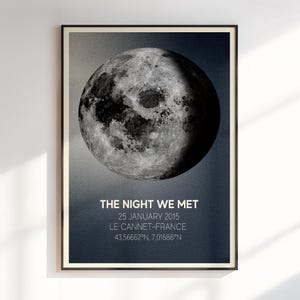 Printable Gift, Custom moon print, Personalized moon phase print, Keepsake gift, Moon by date wall art, Moon Phase gift