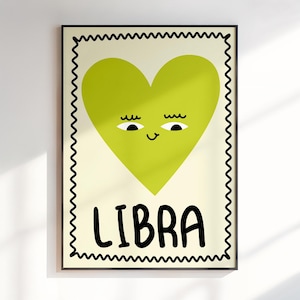 Kunst aan de muur dierenriem Weegschaal, cadeau voor kinderen, Weegschaal dierenriem print, astrologie geschenken, kinderkamer posters, kunst aan de muur dierenriem, digitale download