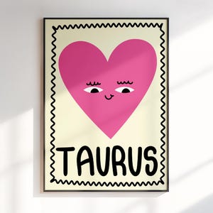 Kunst aan de muur dierenriem Stier, cadeau voor kinderen, sterrenbeeld Stier, astrologie geschenken, kinderkamer posters, kunst aan de muur dierenriem, digitale download