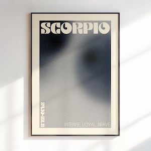 Schorpioen gradiëntaura kunst aan de muur, cadeau voor Schorpioen, Schorpioen sterrenbeeld print, astrologie geschenken, verloopkunst, kunst aan de muur dierenriem, digitale download