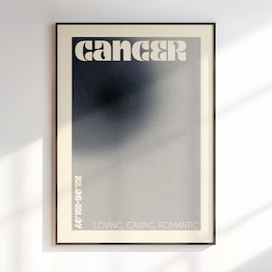 Kanker gradiënt aura kunst aan de muur, cadeau voor kanker, kanker sterrenbeeld print, astrologie geschenken, verloop kunst, kunst aan de muur dierenriem, digitale download