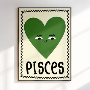 Kunst aan de muur dierenriem vissen, cadeau voor kinderen, dierenriem print vissen, astrologie geschenken, kinderkamer posters, kunst aan de muur dierenriem, digitale download
