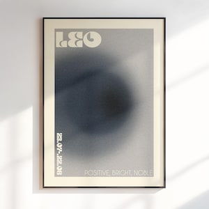 Leeuw gradiënt aura kunst aan de muur, cadeau voor leos, Leeuw sterrenbeeld print, astrologie geschenken, kunst met kleurovergang, kunst aan de muur dierenriem, dierenriem kunst, digitale download