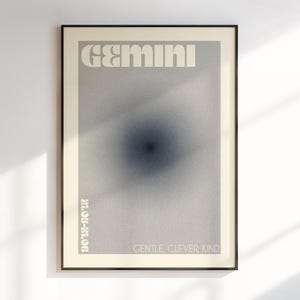 Tweelingen gradiëntaura kunst aan de muur, cadeau voor Tweelingen, Tweelingen sterrenbeeld print, astrologie geschenken, verloopkunst, kunst aan de muur dierenriem, digitale download