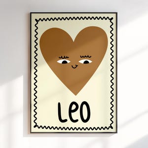 Dierenriem Leeuw kunst aan de muur, cadeau voor kinderen, Leeuw dierenriem print, astrologie geschenken, kinderkamer posters, kunst aan de muur dierenriem, digitale download