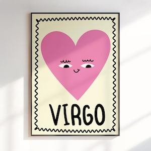 Kunst aan de muur sterrenbeeld Maagd, cadeau voor kinderen, sterrenbeeld Maagd, astrologie geschenken, kinderkamer posters, kunst aan de muur dierenriem, digitale download
