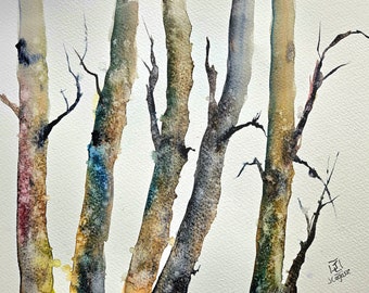 Abstract landscape, landscape watercolor, abstract landscape painting, landscape painting, semi abstract landscape, watercolor landscape