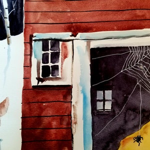 ACEO Print Aceo Édition Limitée Art Carte Aquarelle Peinture Paysage Peinture Art De Collection Art Miniature Art Non Encadré Charlotte’s Web