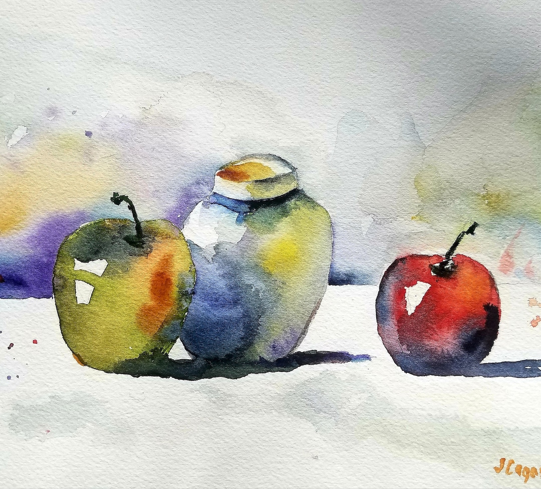 果物の静物画 水彩画 フレーム付きF6号 果物の静物画 水彩画 フレーム