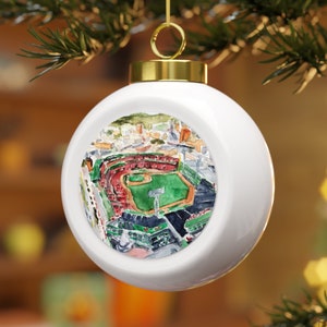 Christmas Ball Ornament/Red Sox Fenway Park ornament, Green Monster, Boston sports ornaments