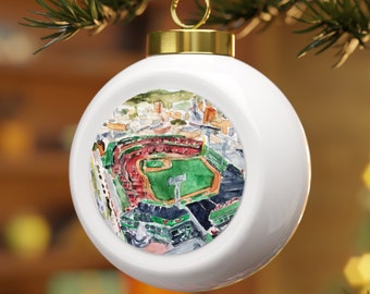 Christmas Ball Ornament/Red Sox Fenway Park ornament, Green Monster, Boston sports ornaments