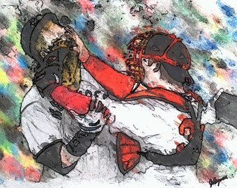 Limited Red Sox Watercolor Prints- Red Sox World Series Art