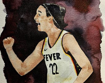 Caitlin Clark Basketball, Iowa girls&#39; basketball art, painting, baskeball art, Indiana Fever Basketball, sports art, women&#39;s sports, lagasse