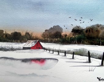 ORIGINAL Painting Watercolor | WATERCOLOR Painting | Watercolor landscape | Pinetreeart| WATERCOLOR | landscape original | Painting