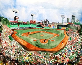 FENWAY PARK, Original Prints, Boston Redsox, PRINT redsox art, Original Limited Edition Prints, Boston Sports, Boston , David Ortiz 11 x 14