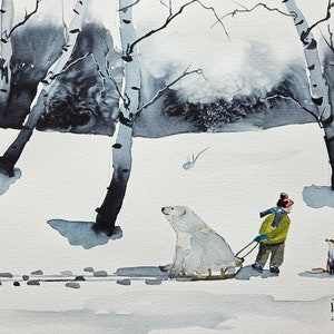 ACEO Print Aceo Limited Edition Art Card Watercolor Painting Landscape Painting Collectible Art Miniature Art Unframed Art, fox  print