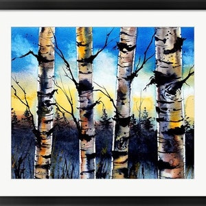 Original Watercolor Birch Tree Painting, Jim Lagasse , Watercolor , Birch tree painting, Watercolor Painting, landscape art, wall art