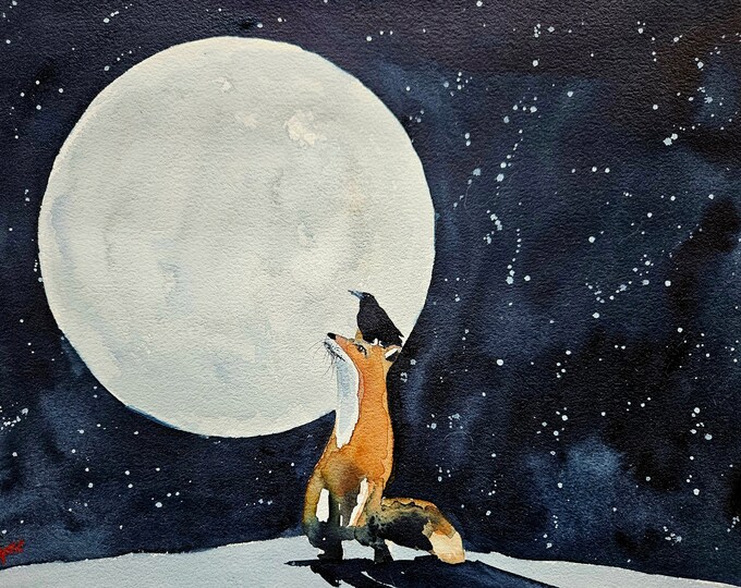 The Foxes, Fox Painting, Animal Painting, Fox, Watercolor Original ...