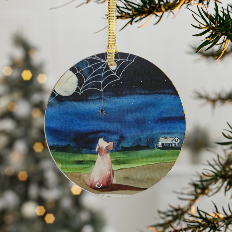 Acrylic Ornaments, Charlotte's web, original watercolor artist Jim Lagasse, Christmas Ornament, Holiday gifts image 1