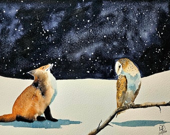 ACEO Print Aceo Edycja limitowana Karta artystyczna Wydruk akwarelowy Wydruk krajobrazowy Sztuka kolekcjonerska Sztuka miniaturowa Sztuka bez ramy,