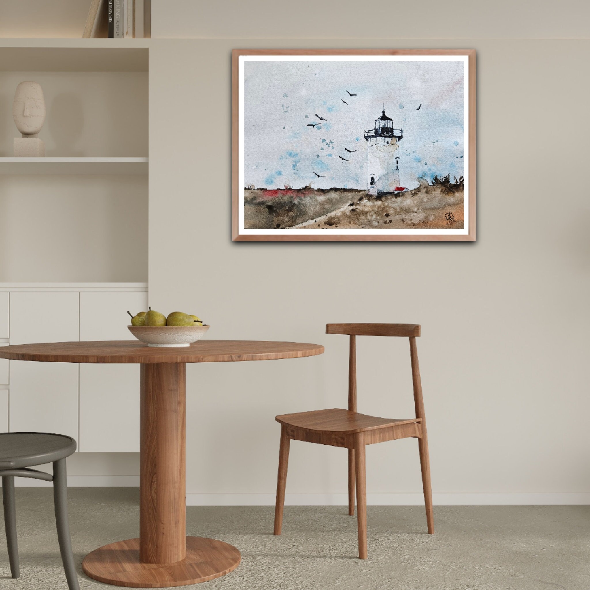 Lighthouse Original Painting Watercolor, Lighthouse Painting ...