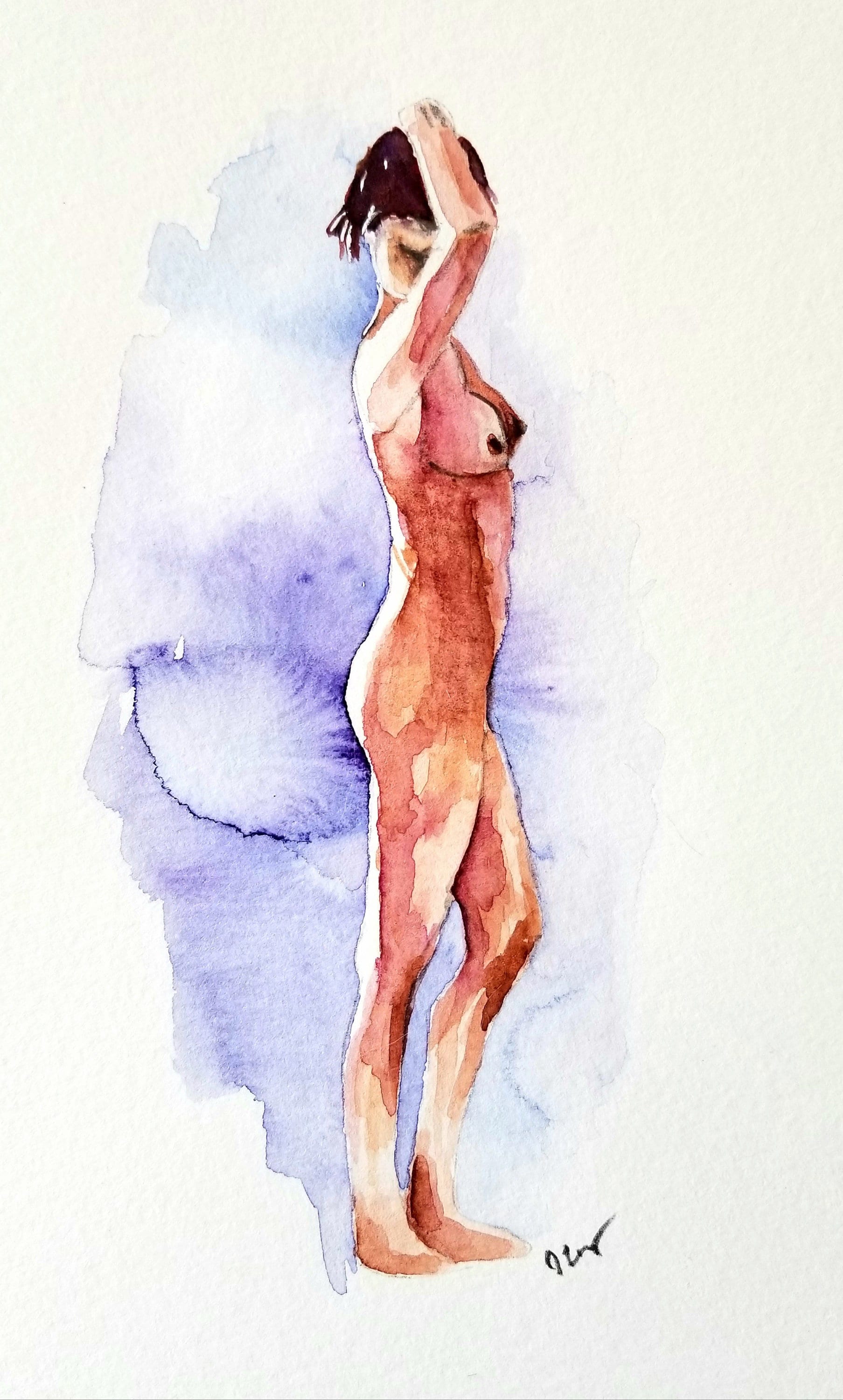 Nude Figure Art Nude Painting Naked Woman Original Figure